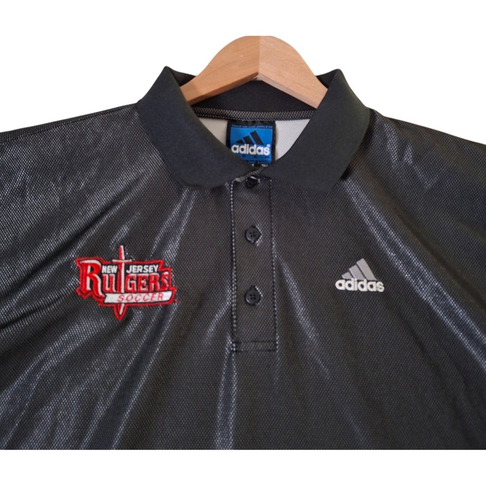 Rutgers Scarlet Knights University Soccer adidas Polo Shirt Men's Large Black - Picture 4 of 8